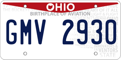 OH license plate GMV2930