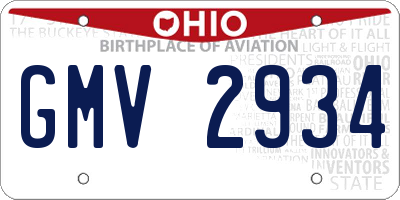 OH license plate GMV2934