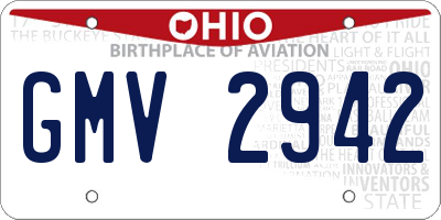 OH license plate GMV2942