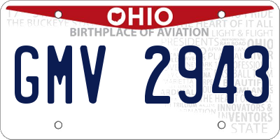 OH license plate GMV2943