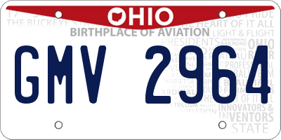 OH license plate GMV2964