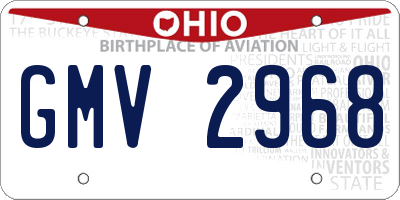 OH license plate GMV2968