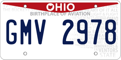 OH license plate GMV2978