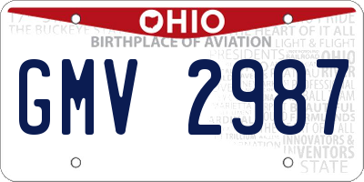 OH license plate GMV2987