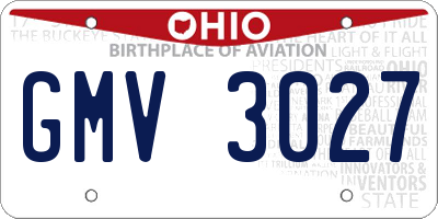 OH license plate GMV3027