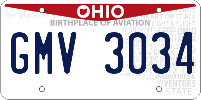 OH license plate GMV3034