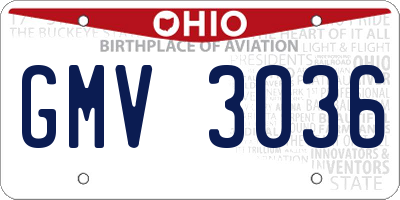 OH license plate GMV3036