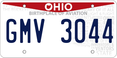 OH license plate GMV3044