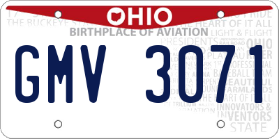 OH license plate GMV3071
