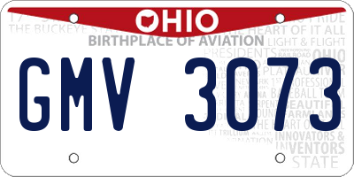 OH license plate GMV3073
