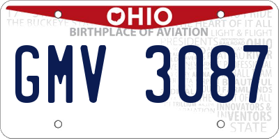 OH license plate GMV3087
