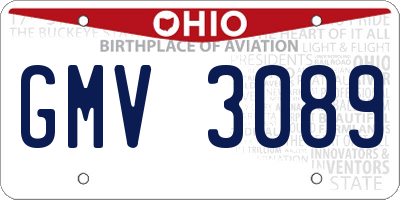 OH license plate GMV3089