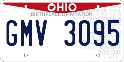 OH license plate GMV3095