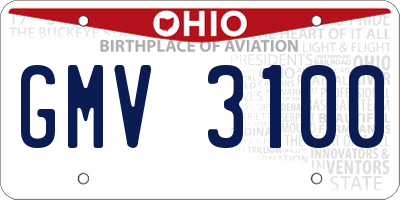 OH license plate GMV3100