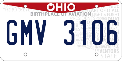 OH license plate GMV3106