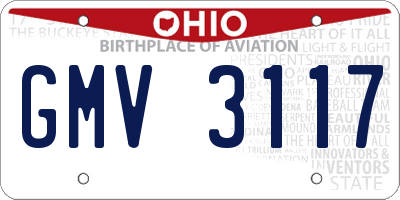 OH license plate GMV3117