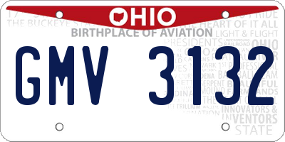 OH license plate GMV3132