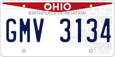 OH license plate GMV3134