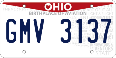 OH license plate GMV3137