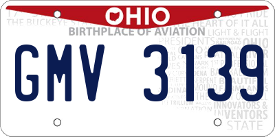 OH license plate GMV3139
