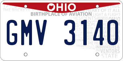 OH license plate GMV3140