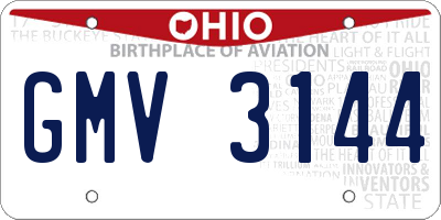 OH license plate GMV3144