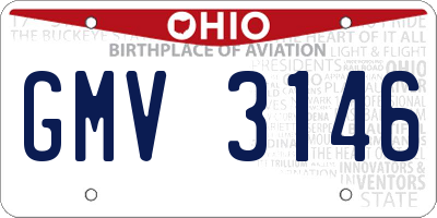OH license plate GMV3146