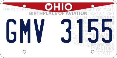 OH license plate GMV3155