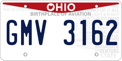 OH license plate GMV3162