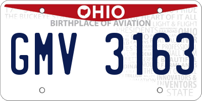 OH license plate GMV3163