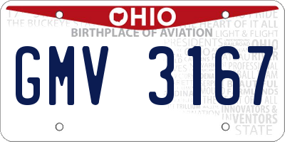 OH license plate GMV3167