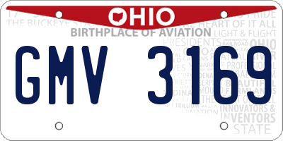 OH license plate GMV3169
