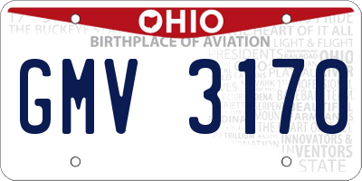 OH license plate GMV3170