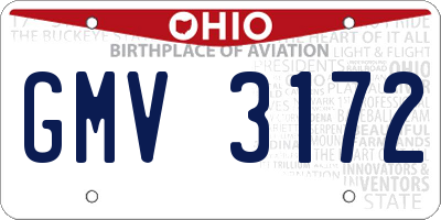 OH license plate GMV3172