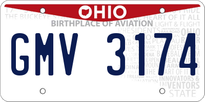 OH license plate GMV3174