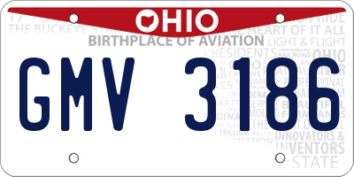 OH license plate GMV3186