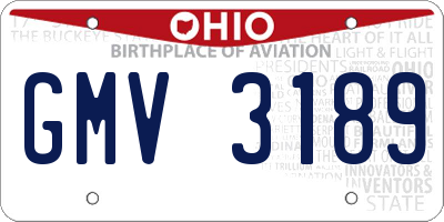 OH license plate GMV3189