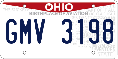 OH license plate GMV3198