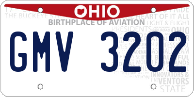 OH license plate GMV3202