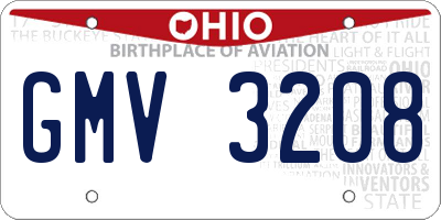 OH license plate GMV3208