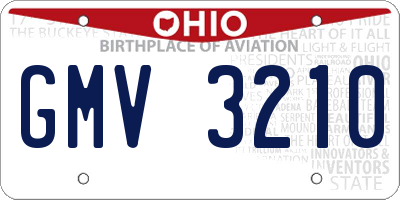 OH license plate GMV3210