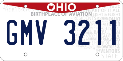 OH license plate GMV3211