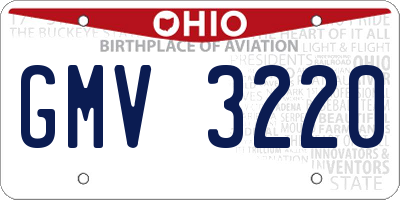 OH license plate GMV3220