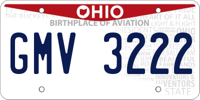 OH license plate GMV3222