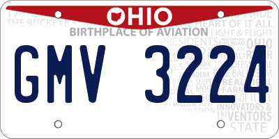 OH license plate GMV3224