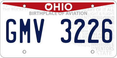 OH license plate GMV3226