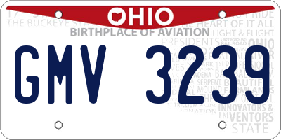 OH license plate GMV3239