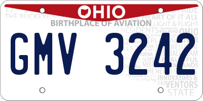 OH license plate GMV3242