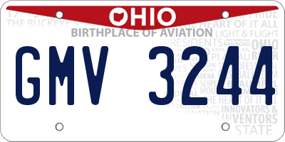 OH license plate GMV3244