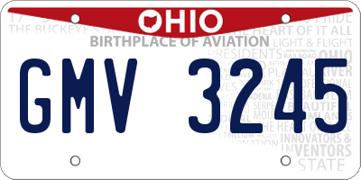 OH license plate GMV3245